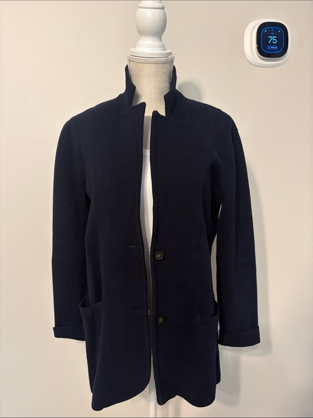 J. Crew Navy Stand-Collar Pea Coat